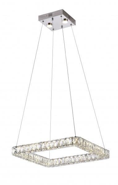 LED Chrome with Square Crystal Chandelier - LV LIGHTING