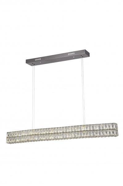 LED Chrome with Linear Crystal Pendant - LV LIGHTING