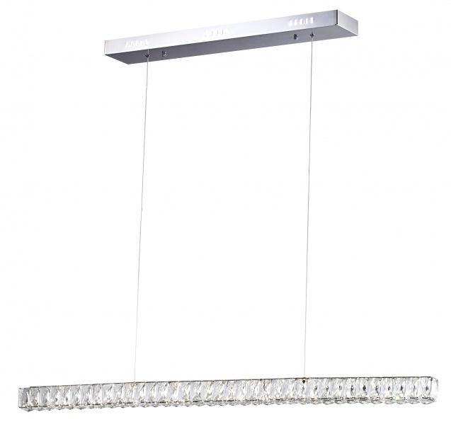 LED Chrome with Linear Crystal Pendant - LV LIGHTING