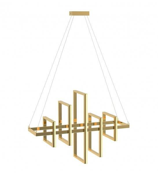 LED Gold Rectangular Linear Chandelier - LV LIGHTING