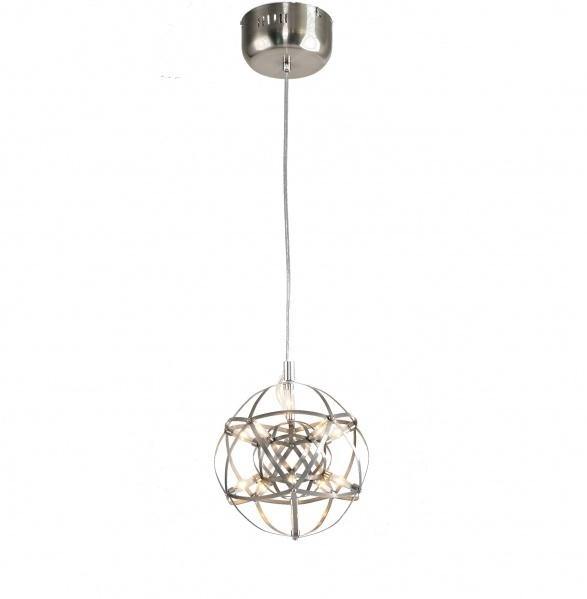 LED Satin Nickel Round Orb Star Light Chandelier / Pendant - LV LIGHTING