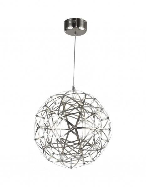 LED Satin Nickel Round Orb Star Light Chandelier / Pendant - LV LIGHTING
