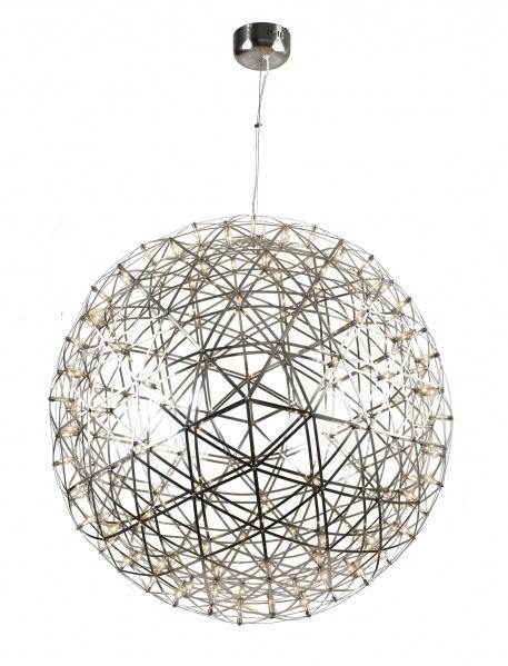 LED Satin Nickel Round Orb Star Light Chandelier / Pendant - LV LIGHTING