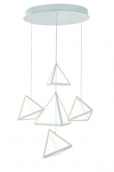 LED White Aluminum Prism Frame Pendant - LV LIGHTING