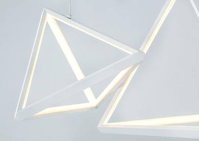LED White Aluminum Prism Frame Pendant - LV LIGHTING