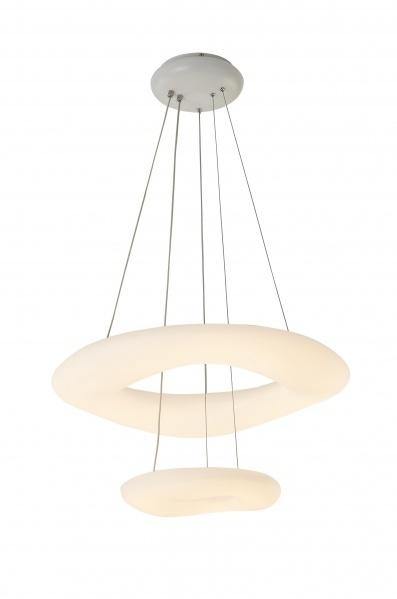LED White Acrylic Round Frame 2 Tier Chandelier - LV LIGHTING