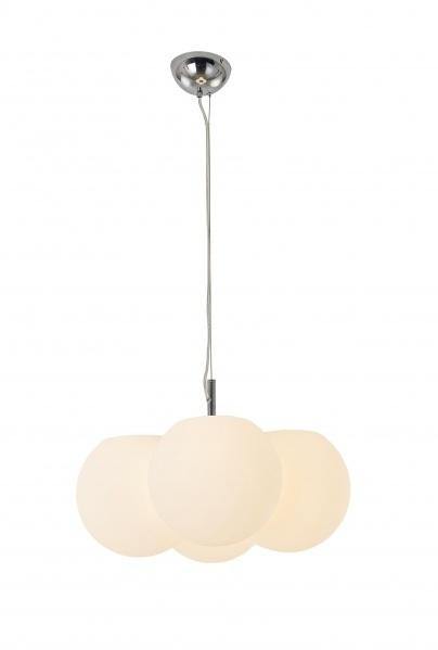 LED Chrome with 4 White Round Shade Pendant - LV LIGHTING