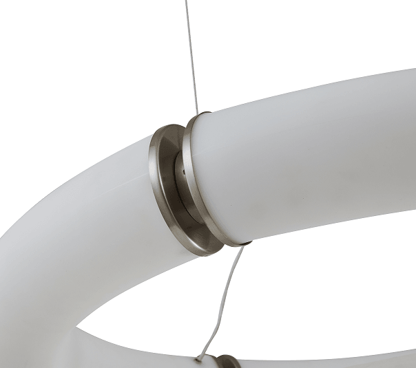 LED White with Chrome Ring Chandelier - LV LIGHTING