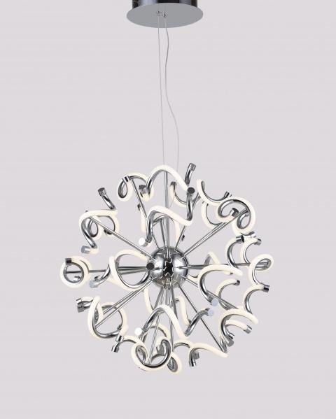 LED Chrome Spiral Orb Pendant - LV LIGHTING
