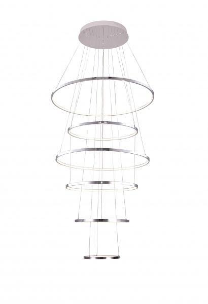 LED Steel 6 Halo Ring Chandelier - LV LIGHTING