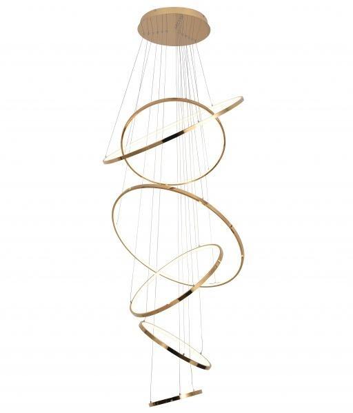 LED Steel 6 Halo Ring Chandelier - LV LIGHTING
