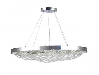 LED Steel Oval Frame with Basket Crystal Chandelier - LV LIGHTING