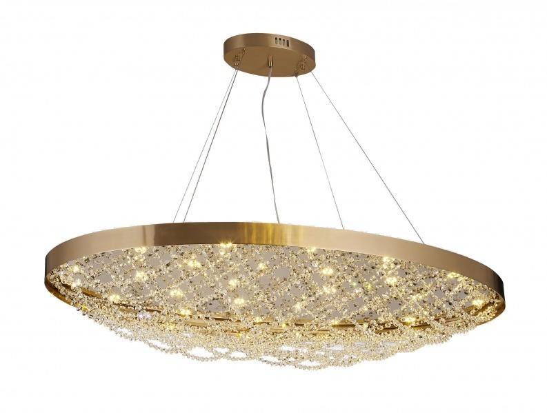 LED Steel Oval Frame with Basket Crystal Chandelier - LV LIGHTING