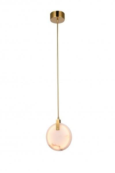 LED Steel with Round Spanish Marble Plaque Pendant - LV LIGHTING