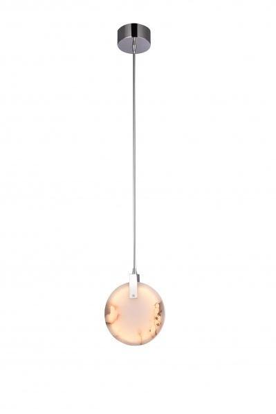 LED Steel with Round Spanish Marble Plaque Pendant - LV LIGHTING
