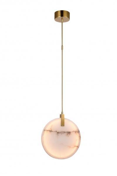 LED Steel with Round Spanish Marble Plaque Pendant - LV LIGHTING