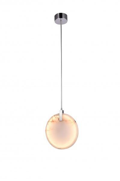 LED Steel with Round Spanish Marble Plaque Pendant - LV LIGHTING