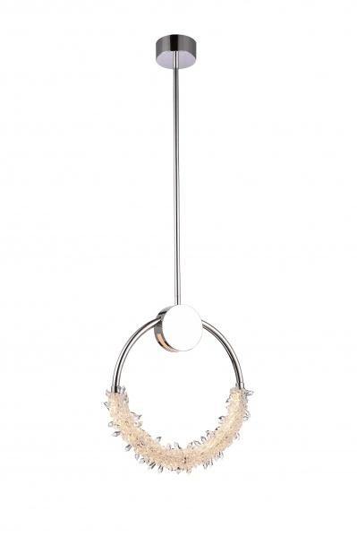 LED Steel Ring with Clear Crystal Bead Pendant - LV LIGHTING