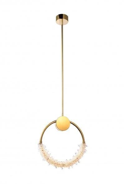 LED Steel Ring with Clear Crystal Bead Pendant - LV LIGHTING