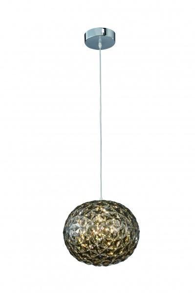 LED Chrome with Smoke Acrylic Orb Pendant - LV LIGHTING