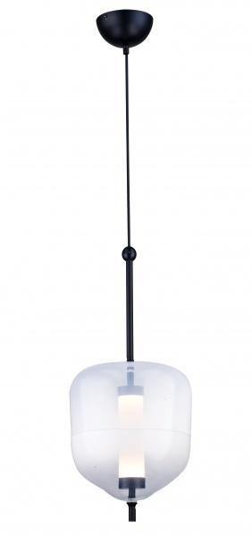 LED Black with Clear Frosted Glass Shade Pendant - LV LIGHTING
