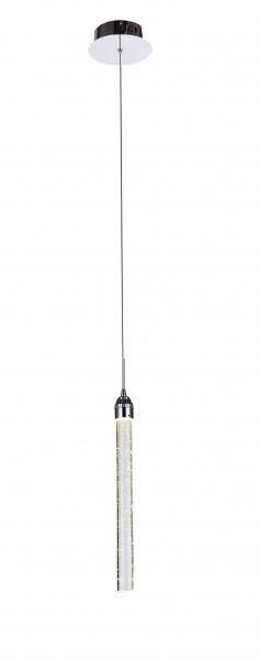 LED Steel with Clear Bubble Crystal Rod Pendant - LV LIGHTING
