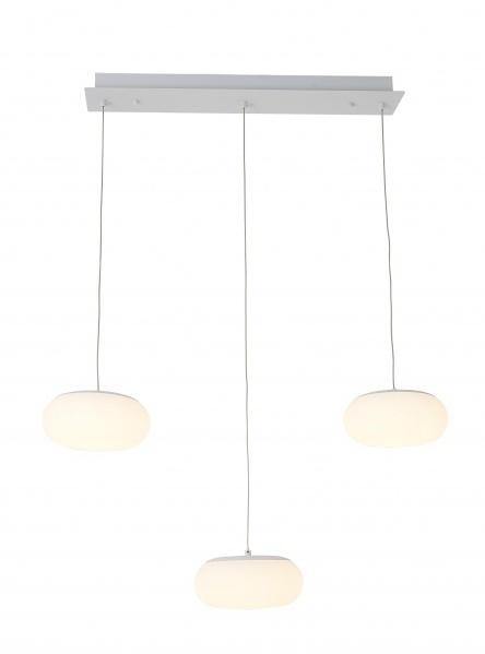 LED Chrome with Frosted Shade Linear Pendant - LV LIGHTING