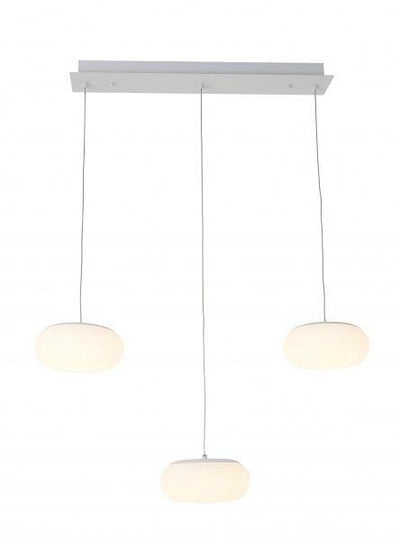 LED Chrome with Frosted Shade Linear Pendant - LV LIGHTING