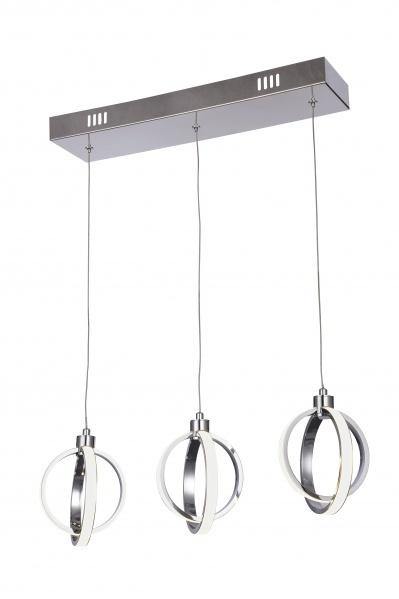 LED Chrome with White Acrylic Diffuser Orb Linear Pendant - LV LIGHTING