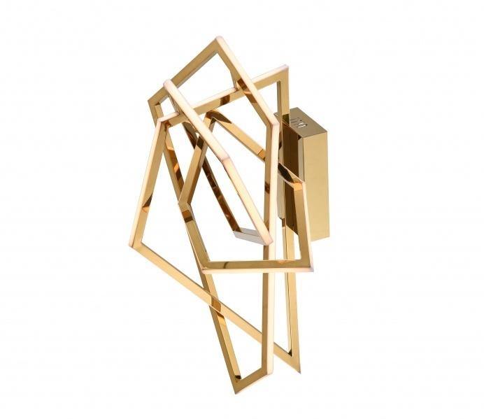 LED Gold with Geometric Frame Wall Sconce - LV LIGHTING