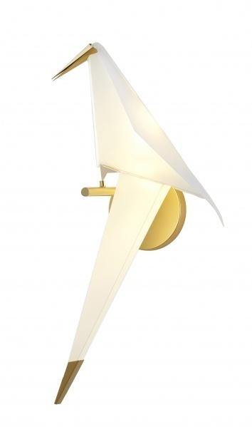 LED Gold with White Acrylic Bird Wall Sconce - LV LIGHTING