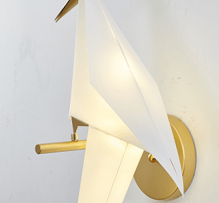 LED Gold with White Acrylic Bird Wall Sconce - LV LIGHTING