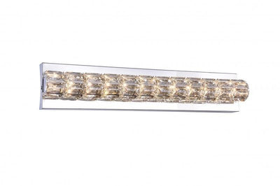 LED Chrome with Round Clear Crystal Vanity Light - LV LIGHTING