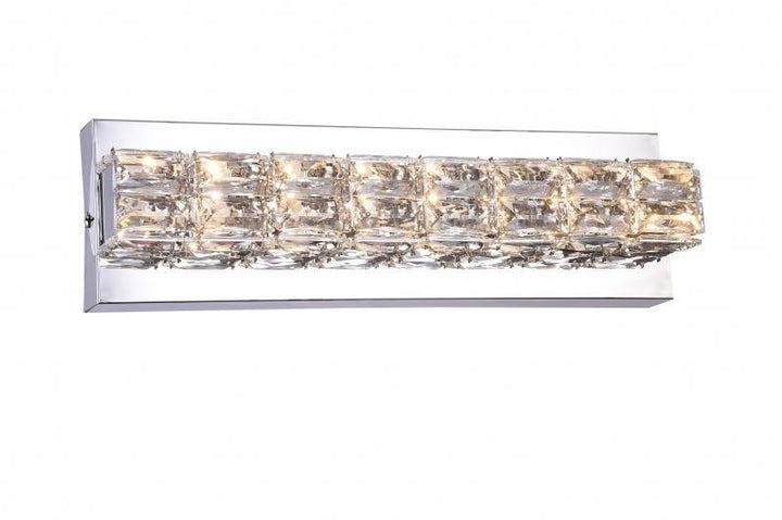 LED Chrome with Square Crystal Vanity Light - LV LIGHTING