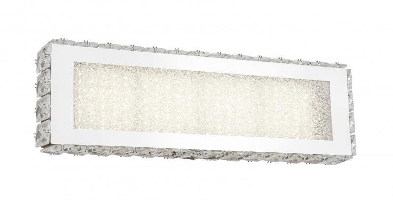 LED Chrome with Clear Crystal and Beaded Frame Vanity Light - LV LIGHTING