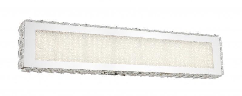 LED Chrome with Clear Crystal and Beaded Frame Vanity Light - LV LIGHTING