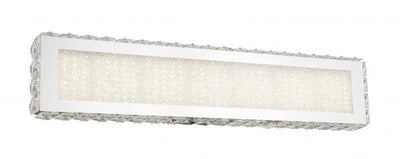 LED Chrome with Clear Crystal and Beaded Frame Vanity Light - LV LIGHTING