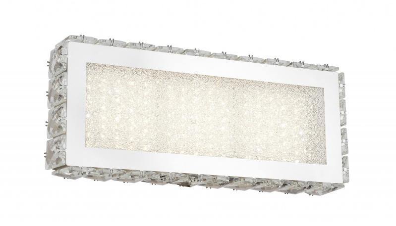 LED Chrome with Clear Crystal and Beaded Frame Vanity Light - LV LIGHTING