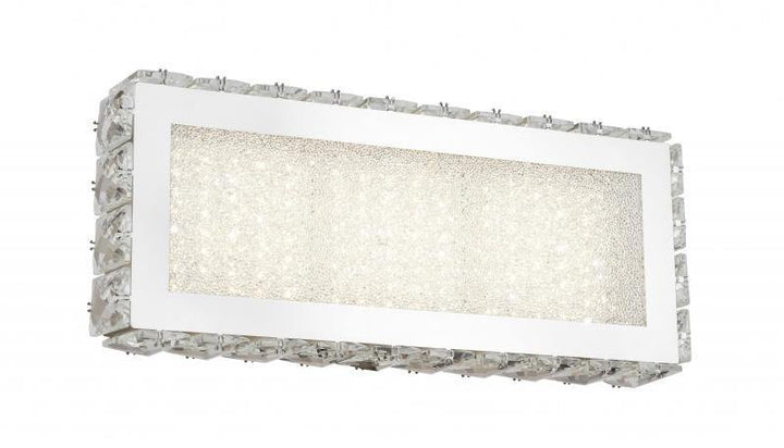 LED Chrome with Clear Crystal and Beaded Frame Vanity Light - LV LIGHTING
