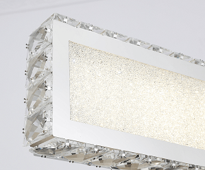LED Chrome with Clear Crystal and Beaded Frame Vanity Light - LV LIGHTING