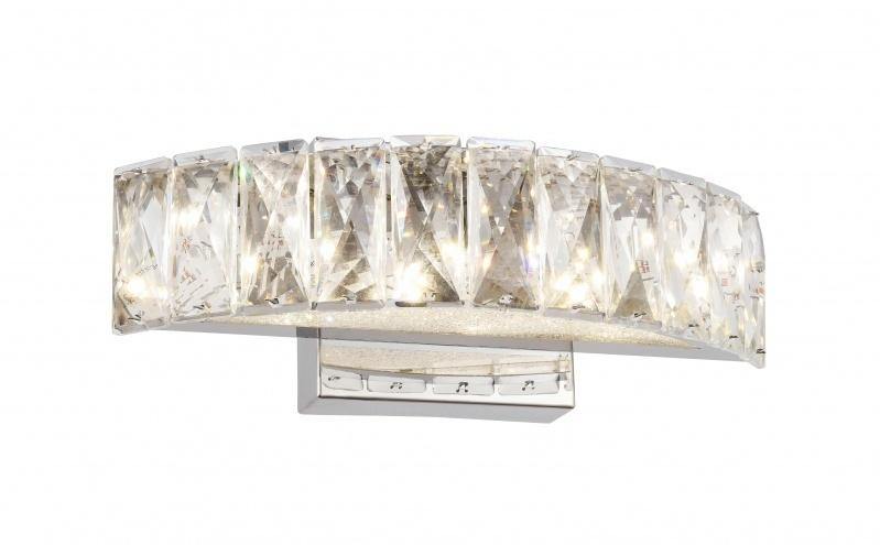 LED Chrome with Curve Crystal Band Vanity Light - LV LIGHTING