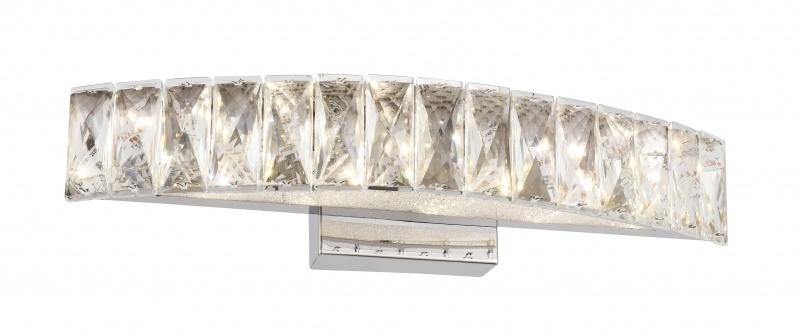 LED Chrome with Curve Crystal Band Vanity Light - LV LIGHTING