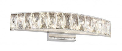 LED Chrome with Curve Crystal Band Vanity Light - LV LIGHTING