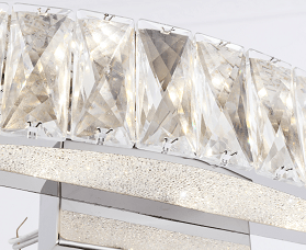 LED Chrome with Curve Crystal Band Vanity Light - LV LIGHTING