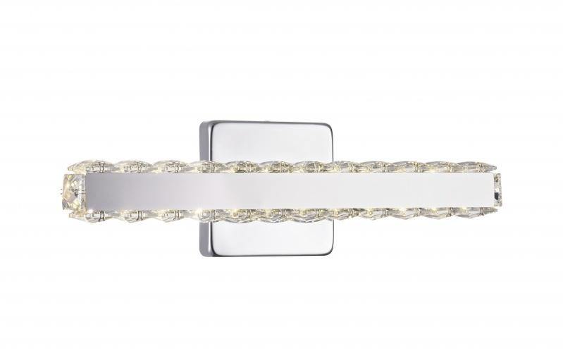 LED Chrome with Clear Crystal Frame Vanity Light - LV LIGHTING