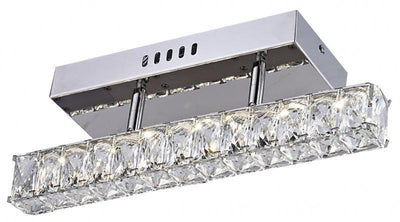 LED Chrome with Clear Square Crystal Vanity Light - LV LIGHTING