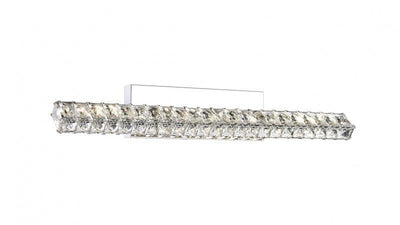 LED Chrome with Clear Square Crystal Vanity Light - LV LIGHTING