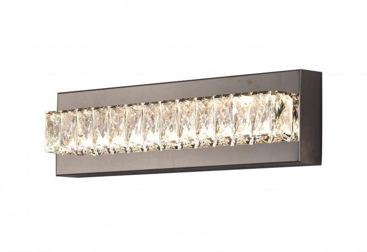 LED Chrome with Rectangular Crystal Bar Vanity Light - LV LIGHTING