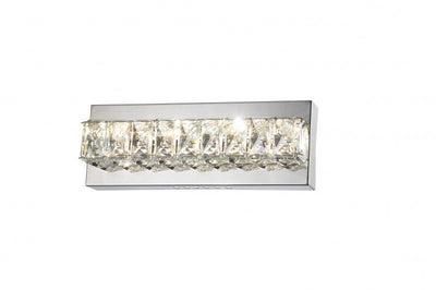 LED Chrome with Rectangular Crystal Bar Vanity Light - LV LIGHTING