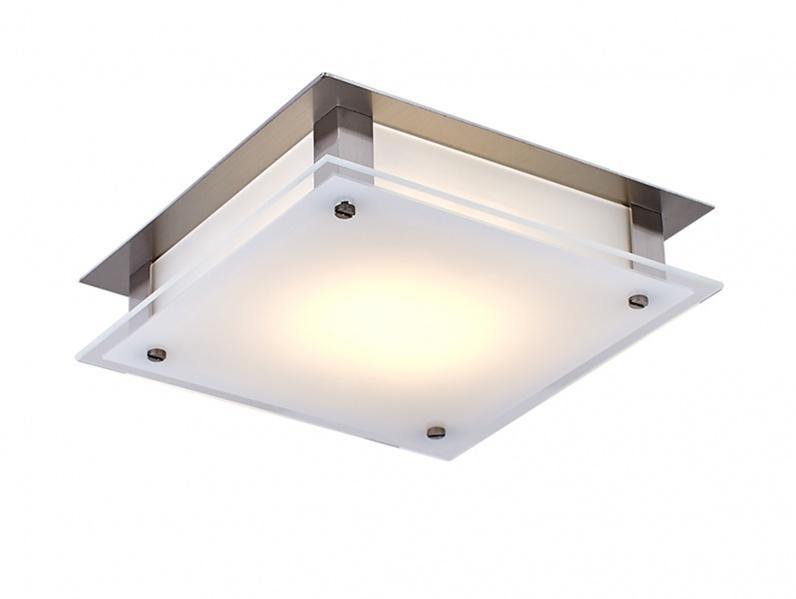 LED Brushed Nickel with Frosted Glass Shade Flush Mount - LV LIGHTING